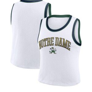 NWT Women’s Notre Dame Fighting Irish White Mesh Cropped Jersey XXL